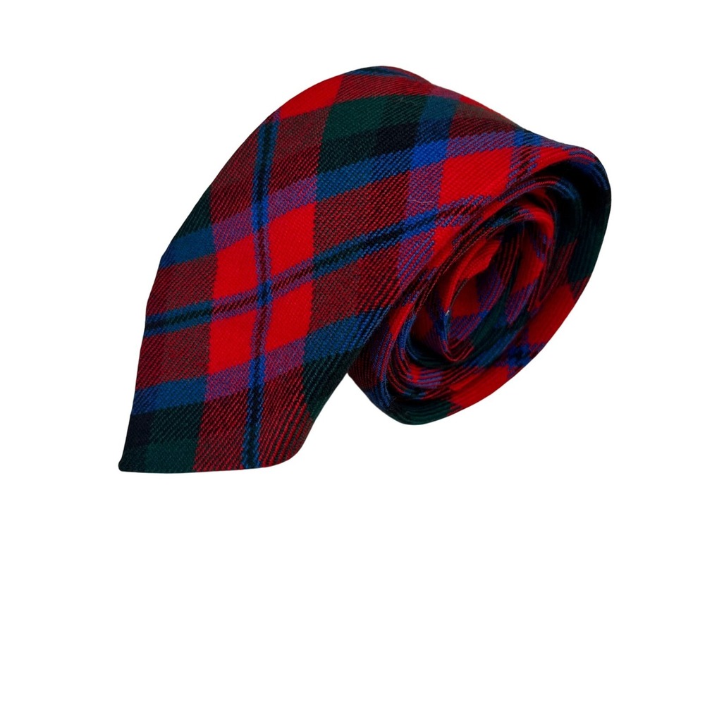 Lochcarron Scotch House Mens Red Tartan Plaid 100% Pure New Wool Tie Scotland